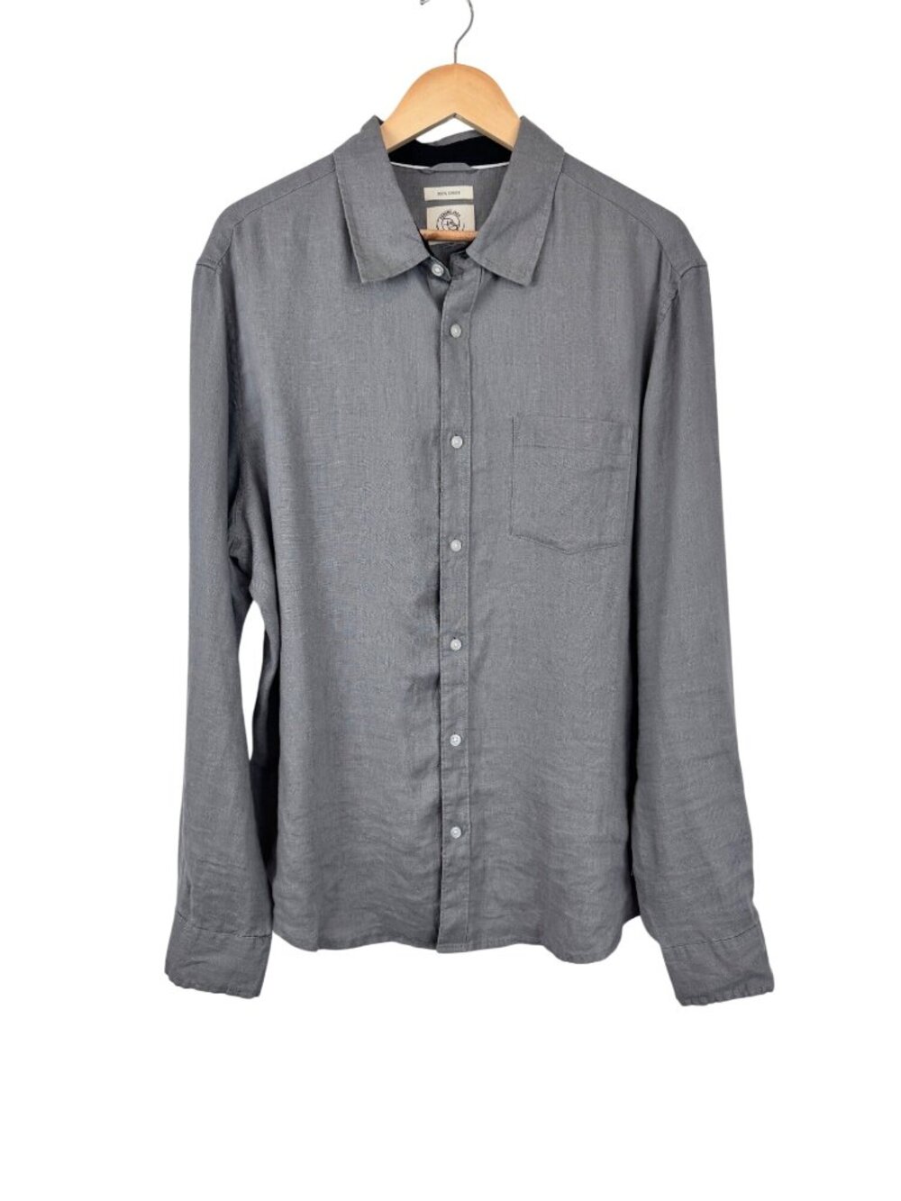 Panama Jack Mens Gray 100% Linen Button-Up Shirt Size XL